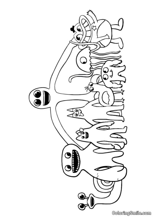 Equipe do jardim de infância Banban - Página para Colorir