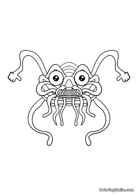 Noodle Ninja do jardim de infância Banban - Página para Colorir