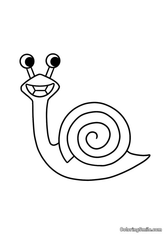 Caracol Selene amarelo - Página para Colorir