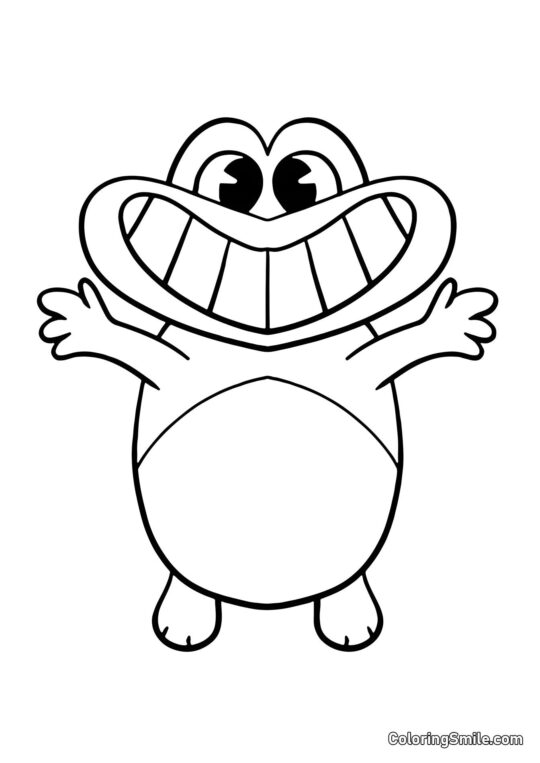 Xerife Jeff sorridente do jardim de infância Banban - Página para Colorir