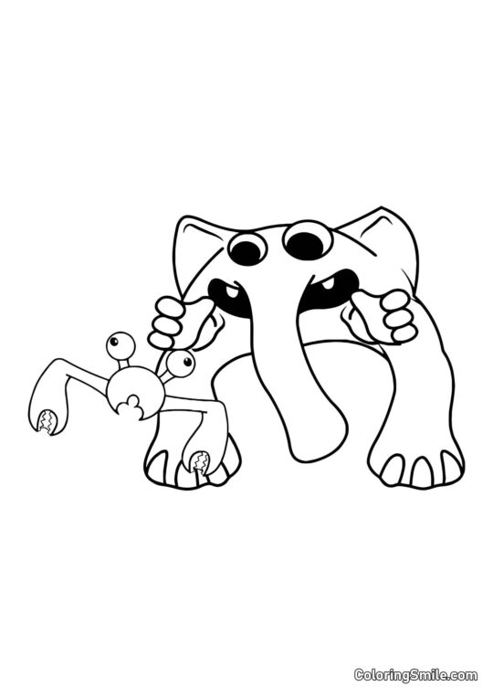 Treinador Pickles e Crabzilla - Página para Colorir