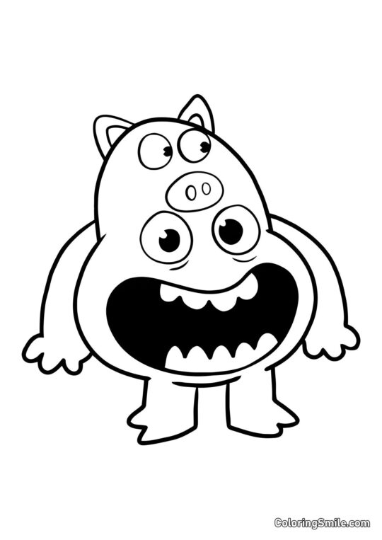 Chef Pigster parecido com um porco - Página para Colorir