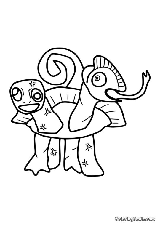 Tamataki e Chamataki do jardim de infância Banban - Página para Colorir