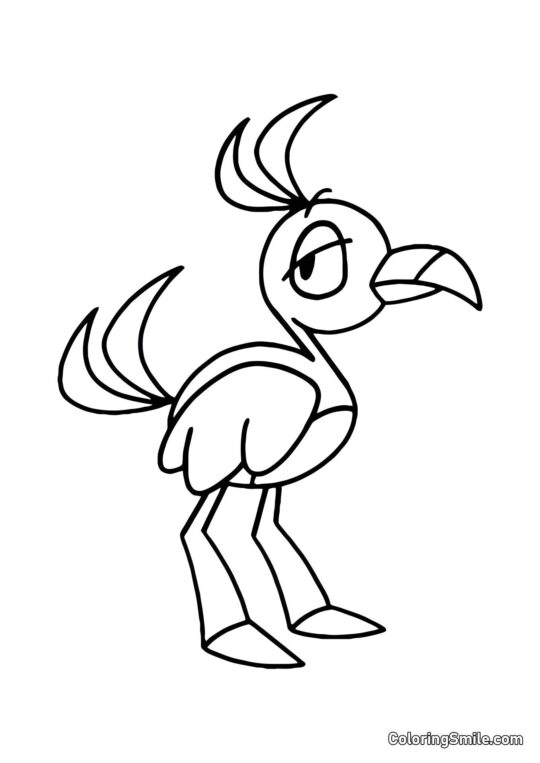 Pássaro rosa Opila - Página para Colorir