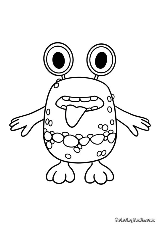 Marte amarelo do jardim de infância Banban - Página para Colorir