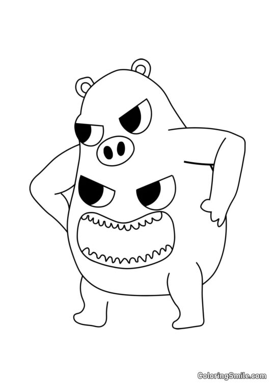 Chef Pigster bravo do jardim de infância Banban - Página para Colorir