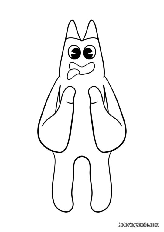 Monstro vermelho Banban - Página para Colorir