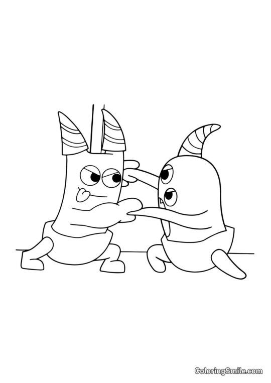 Bebê Banban e Nabnab - Página para Colorir