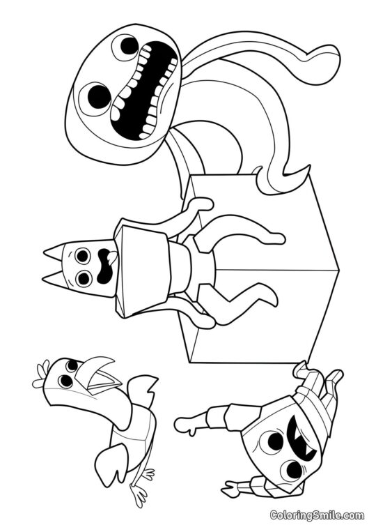 Personagens do jardim de infância Banban 2 - Página para Colorir