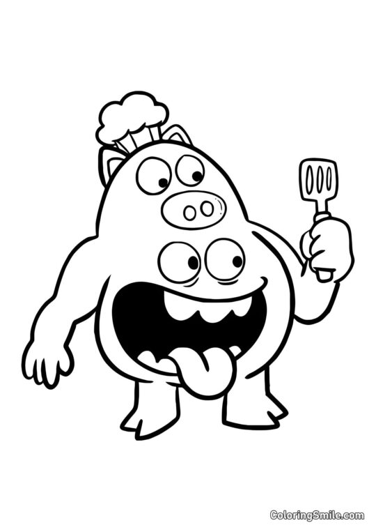 Chef Pigster do jardim de infância Banban - Página para Colorir