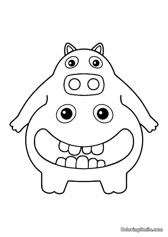 Chef Pigster rosa do jardim de infância Banban - Página para Colorir