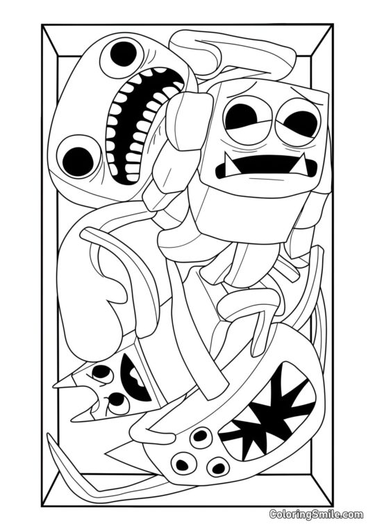 Jardim de infância Banban 2 em uma caixa - Página para Colorir