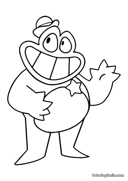 Xerife Jeff do jardim de infância Banban acenando - Página para Colorir