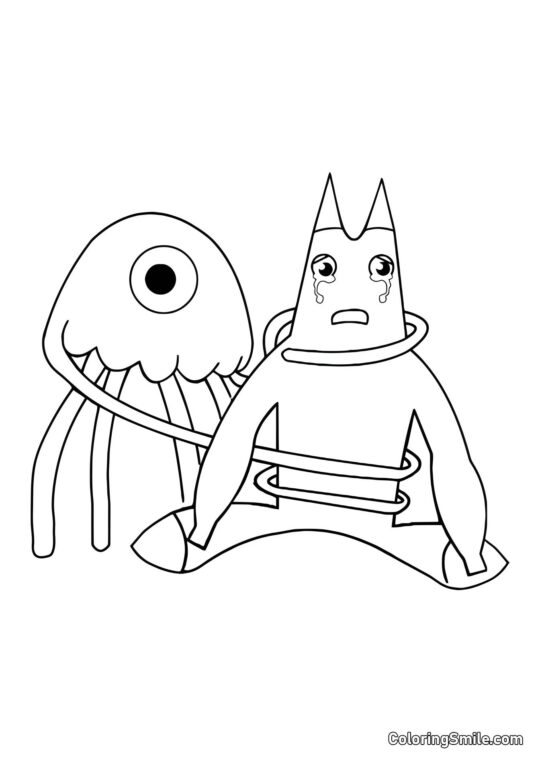 Stinger Flynn e Banban - Página para Colorir