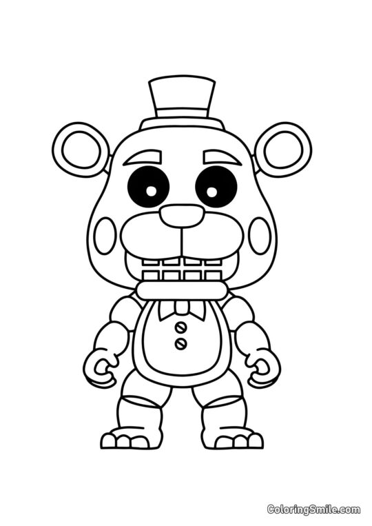 Urso Freddy de FNAF - Página para Colorir