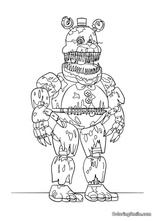 Freddy Fazbear Enferrujado - Página para Colorir