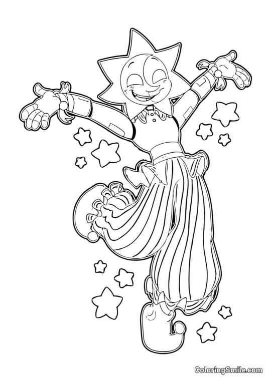 Sundrop se Divertindo - Página para Colorir