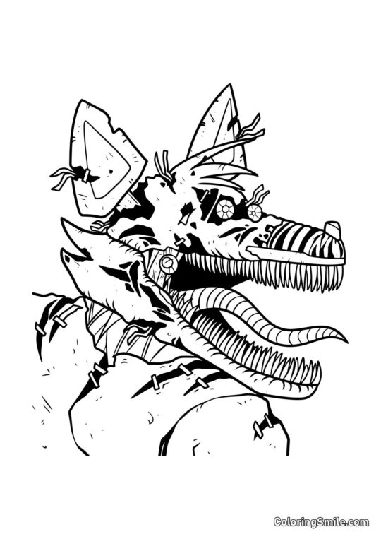 Pesadelo Foxy - Página para Colorir