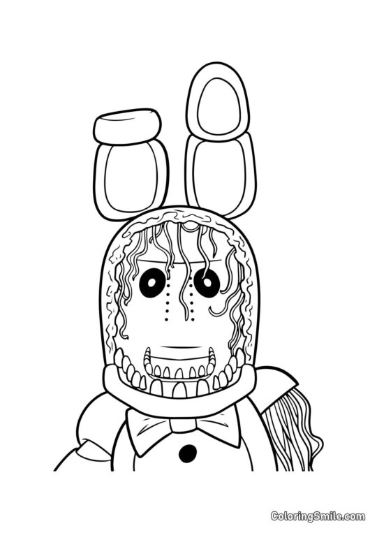 Bonnie Desgastada de FNAF - Página para Colorir