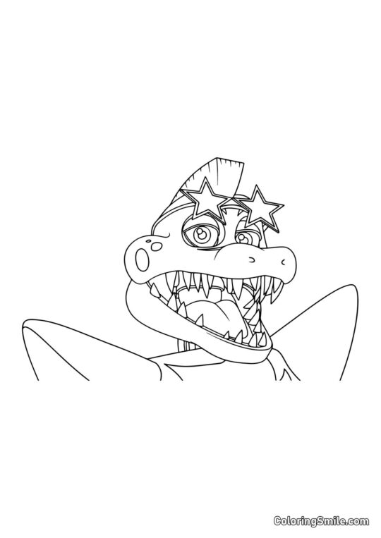 Jacaré Montgomery Gator - Página para Colorir