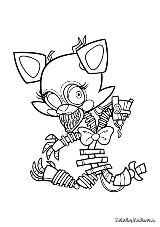 Chibi Mangle de FNAF - Página para Colorir