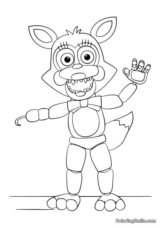 Foxy Fofo de FNAF - Página para Colorir