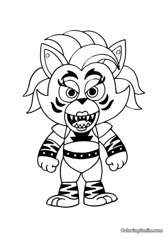 Roxanne Wolf de FNAF 9 Security Breach - Página para Colorir