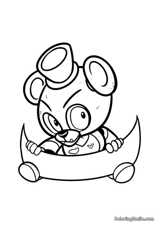 Freddy Fazbear do Dia dos Namorados - Página para Colorir