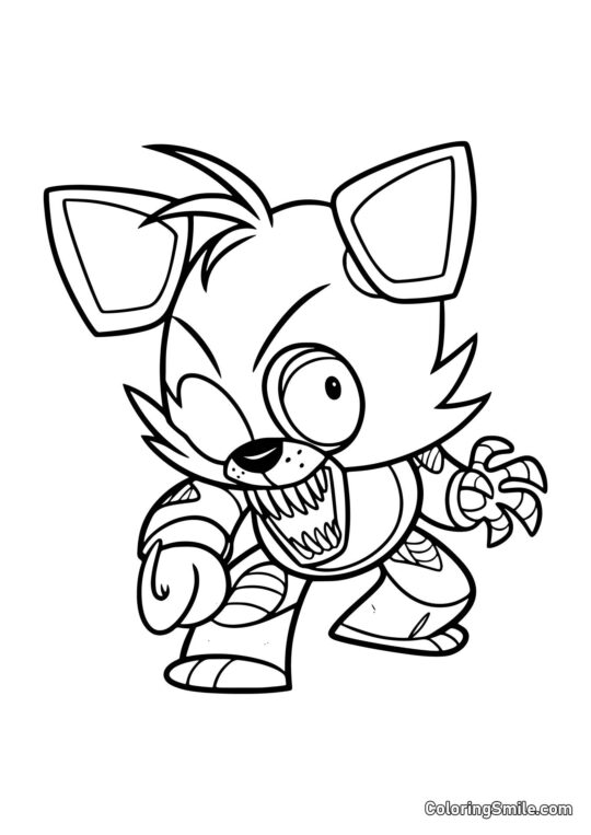 Chibi Foxy - Página para Colorir