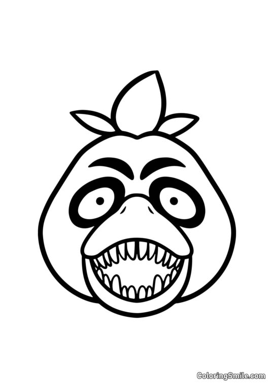 Retrato da Chica de FNAF - Página para Colorir