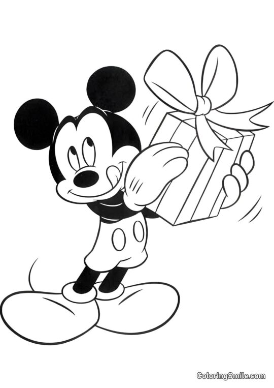 Mickey Mouse aguardando uma celebração Mickey Mouse aguardando uma celebração - Página para Colorir