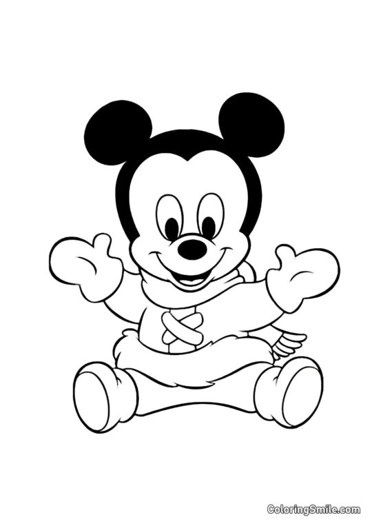 Bebê Mickey Mouse Bebê Mickey Mouse - Página para Colorir