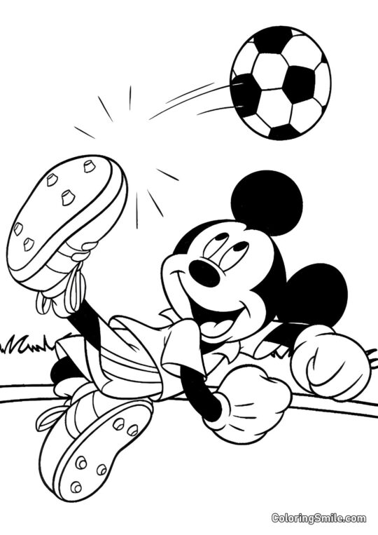 Mickey Mouse jogando futebol Mickey Mouse jogando futebol - Página para Colorir