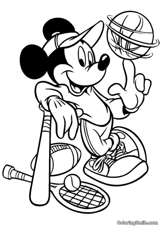 Mickey Mouse praticando esportes Mickey Mouse praticando esportes - Página para Colorir