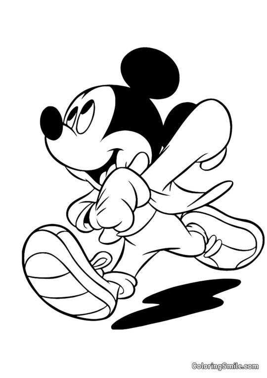 Perseguição do Mickey Mouse Perseguição do Mickey Mouse - Página para Colorir