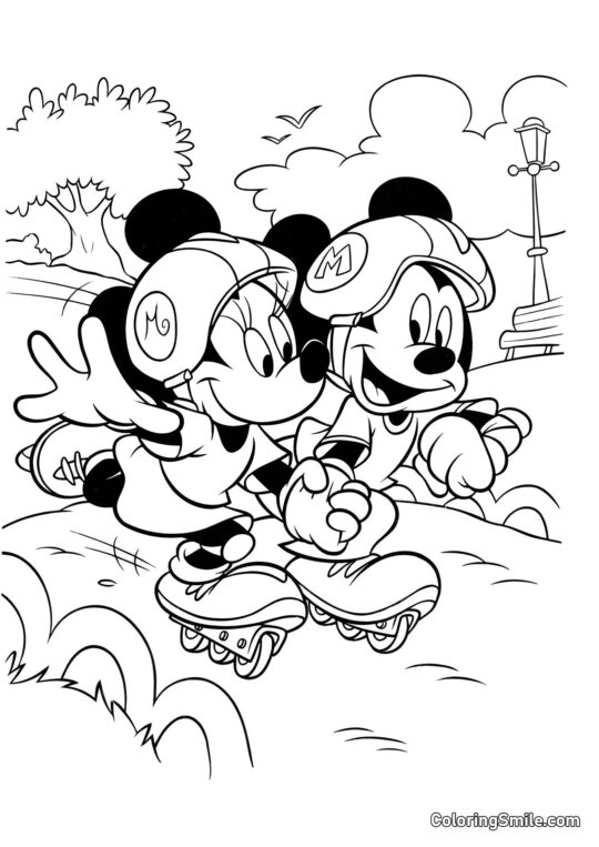Casal doce Mickey Casal doce Mickey - Página para Colorir