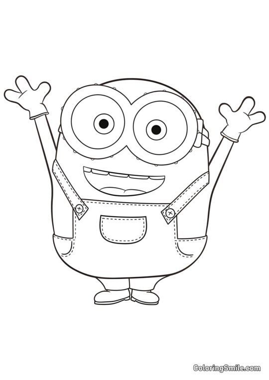Minion Bob Feliz - Página para Colorir