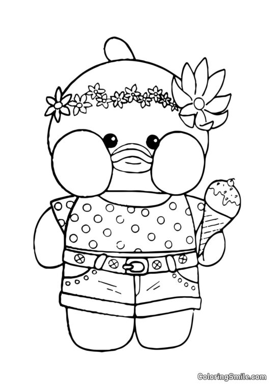 Lalafanfan com sorvete - Página para Colorir