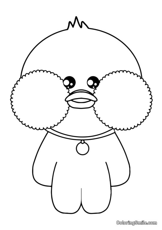 Lalafanfan Pato com medalhão - Página para Colorir