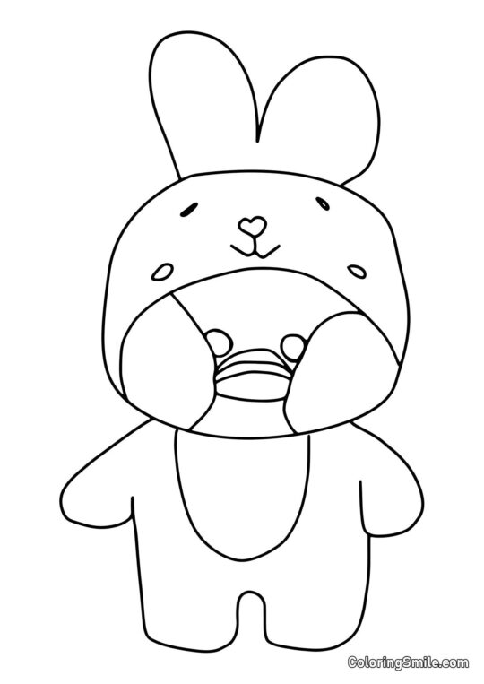 Lalafanfan em kigurumi de coelho - Página para Colorir