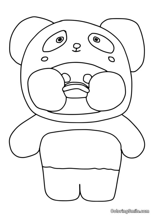 Lalafanfan em kigurumi de panda - Página para Colorir