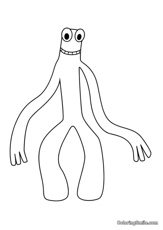 Verde sorridente dos Rainbow Friends - Página para Colorir