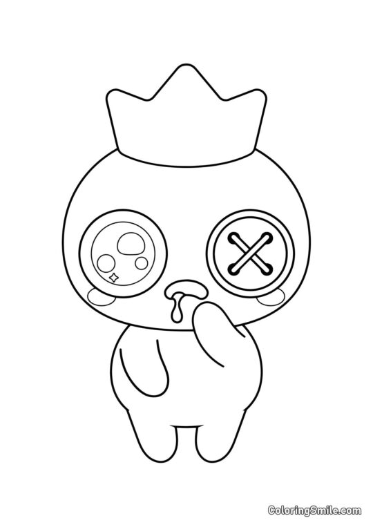 Azul Kawaii dos Rainbow Friends - Página para Colorir