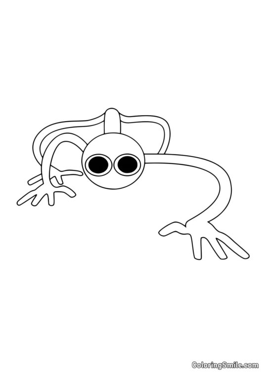 Roxo dos Rainbow Friends espreitando - Página para Colorir