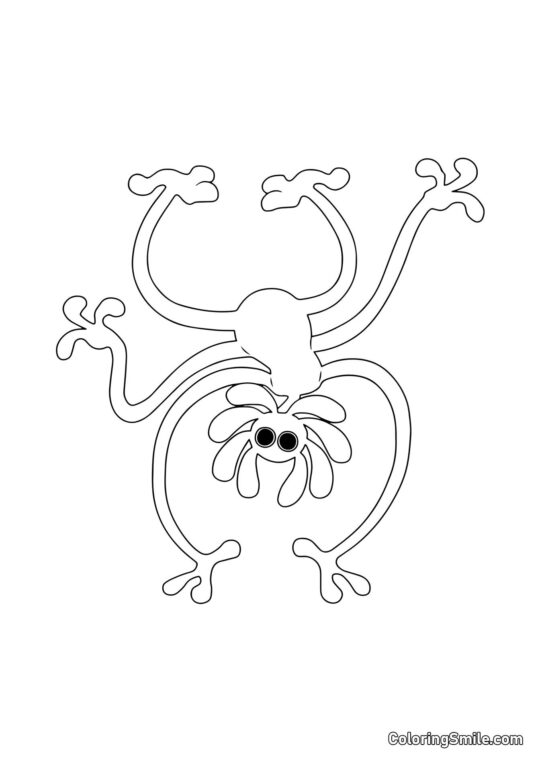 Amarelo mod andando de mãos - Página para Colorir