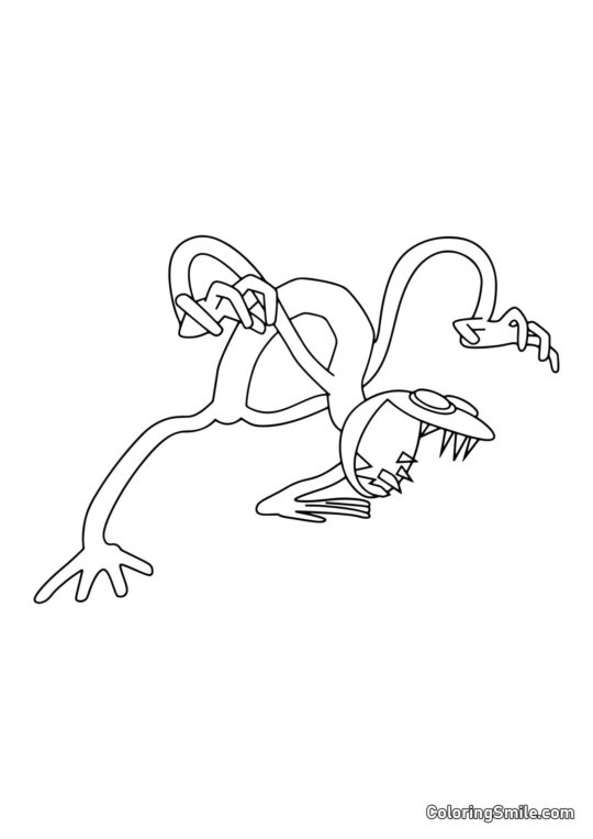 Roxo perigoso dos Rainbow Friends - Página para Colorir