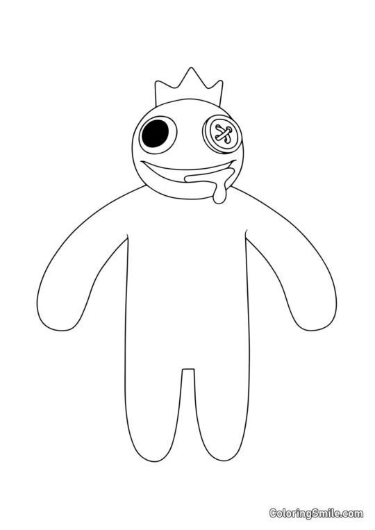 Azul dos Rainbow Friends - Página para Colorir