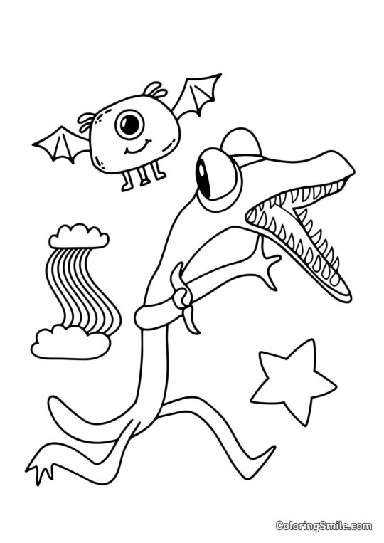 Amigo laranja corre em pânico - Página para Colorir