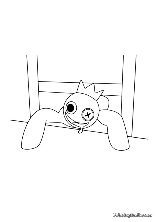 Azul sai rastejando da ventilação - Página para Colorir