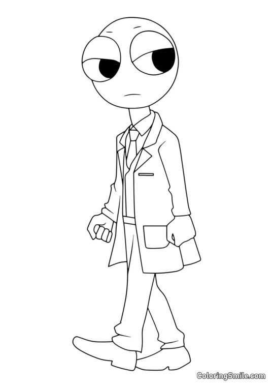 Vermelho Sly dos Rainbow Friends - Página para Colorir